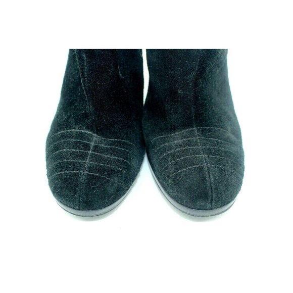 Tommy Girl Ankle Boots Womens 10 Black Suede Steampunk Zip Side Stiletto Heel - Picture 3 of 8